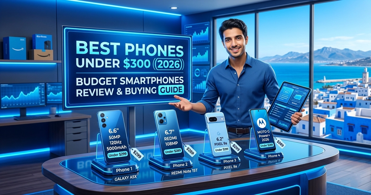 Best phones under $300 in 2026 showing budget smartphones comparison