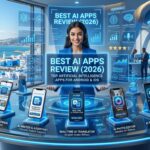 Best AI Apps Review 2026 showing artificial intelligence apps on a smartphone screen