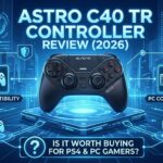Astro C40 TR controller showing modular design and interchangeable thumbsticks