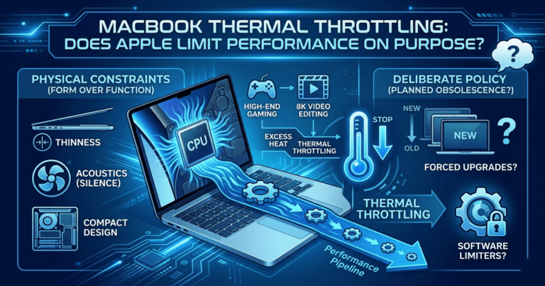MacBook thermal throttling test with external cooling setup improving performance
